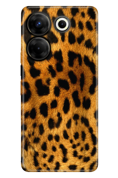 TECNO Camon 20 Pro 4g Uyumlu Kılıf Silikon Desenli Tam Koruma Resimli Kapak Leopar Kürk