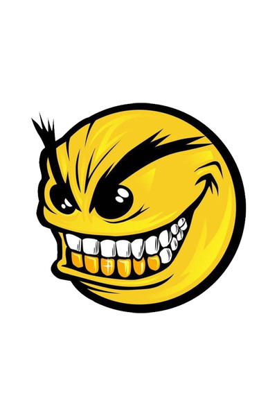 MegaSticker Angry Emoji Angry - Autocolant pentru parbriz pentru mașină, motocicletă, cască și laptop 13x13 cm