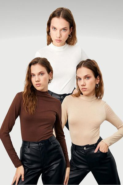 Ladima Women's White Cream Bitter Brown 3-Piece Body