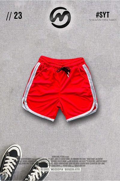 Moodopia Red Basketball Training Fitness Men's Sports Shorts