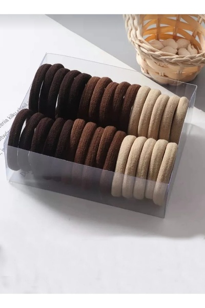 MAKSESUAR Ženski set od 50 smeđih gumenih kopči za peškire