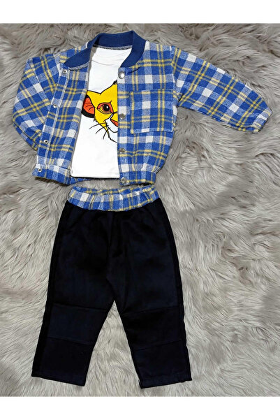 krm kerem bebe 3-Piece Children's Set with Winter Snap Jacket and Fleece Trou...