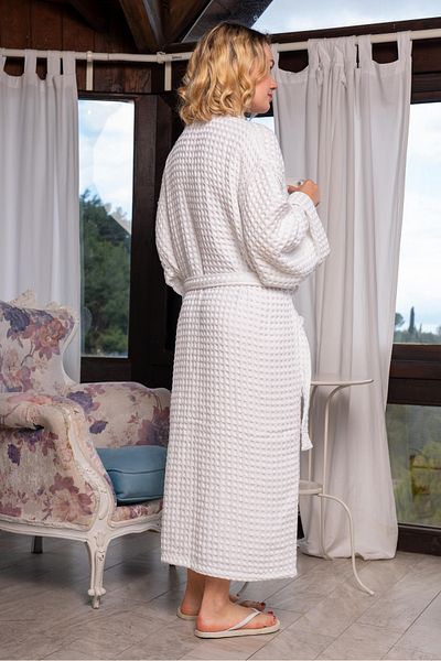 CottonTherapy Waffle Kimono Bathrobe Organic Ultra Luxury Dressing Gown/Bathrobe 100% Cotton