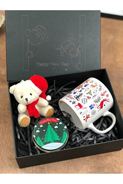 Masalsı Concept kutu içinde yeni yıl yılbaşı hediye seti noel şapkalı anahtar...