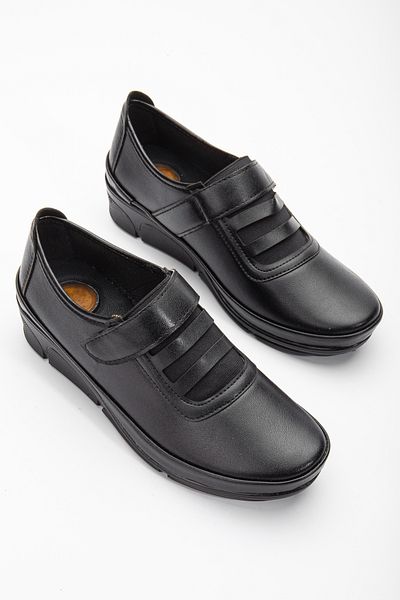 The Hope Shoes Pantofi de damă ortopedici cu toc elastic elastic cu velcro