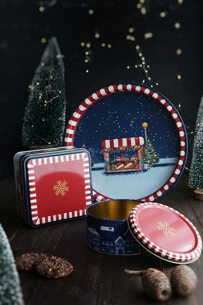 EVLE 3-Piece New Year Set, 15.8 X 15.8 X 8 Cm, Ø14 X 7 Cm, Ø31.5 Cm Tray, Tart Erb576r