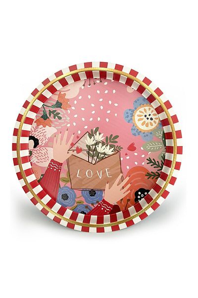 EVLE New Year Themed Metal Tray, 31.5 Cm Ez197-5s