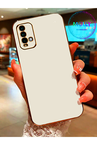 Molly Technology Xiaomi Redmi 9t Için Inci Beyazı Kenarları Gold Detaylı Lüks...