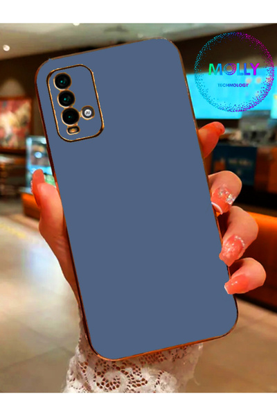 Molly Technology Xiaomi Redmi 9t Için Petrol Mavisi Kenarları Gold Detaylı Lü...