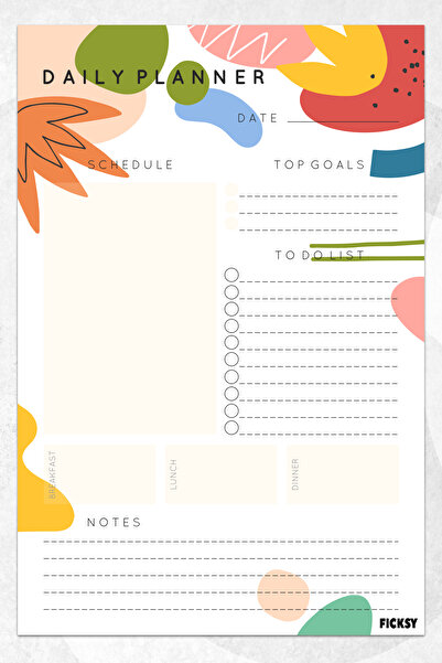 Ficksy مخطط يومي - مقاس A4 للقيام به - 30 ورقة - مخطط يومي