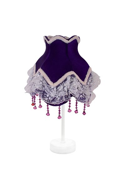 Dekovien Purple Velvet Lampshade Pearl Metal Leg Model Ab0772