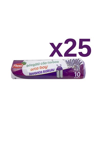 Flexi Drawstring Garbage Bag Lavender Scented Medium Size 25 Packs 1 Pack
