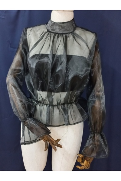 es moda shop Venessa organza blouse black