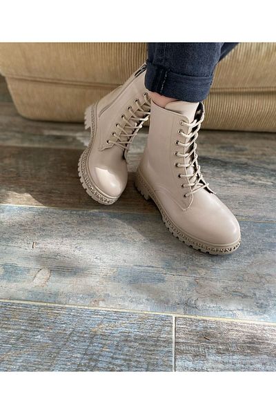 TRODONS Women's Boots with Lace-up Front Side and Zipper Detail