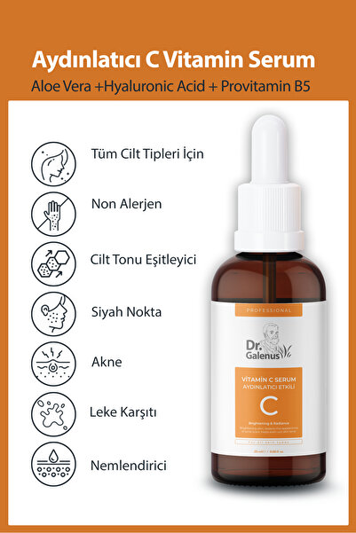 Dr. Galenus Vitamin C, Kolajen Ve Koyu Leke Karşıtı Üçlü Bakım Serum Seti (70 ML)