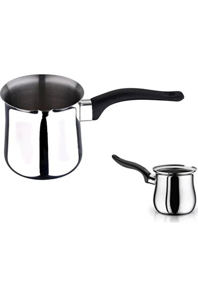 BİODATA 2PCS 3 Person 430 Quality No:3 Stainless Steel Coffee Pot 300 MlCoffe...