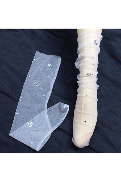 es moda shop Salsa Mia stoned gauze socks white