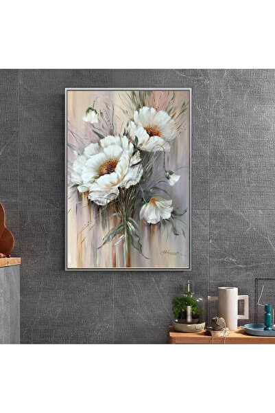 Markazip Gümüş Metal Çerçeveli Kanvas Tablo 70x100cm TLH73-K