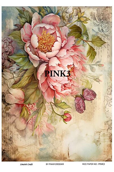 LİNEART Pirinç Dekopaj Kağıdı No:PINK3- 29X42cm