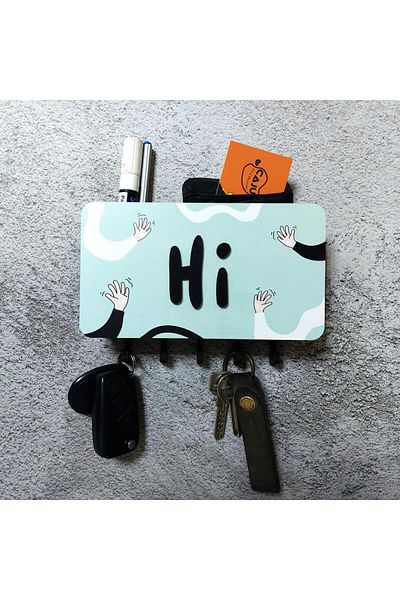CajuArt Hello Hi Decorative - Keychain Hanging Compartment Decor