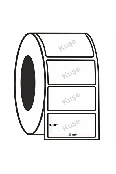 BAR SİS 40*80 Kuşe Etiket 40x80 Kuşe Barkod Etiket 40 X 80 Kuşe Yapışkanlı Etiket Sticker 1 rulo 1000adet