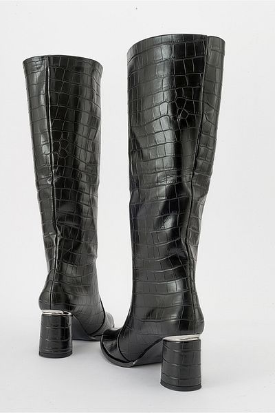 LuviShoes BELİS Γυναικείες μπότες με τακούνι μαύρου χρώματος