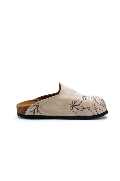 Mundos Beige Floral Printed Slippers