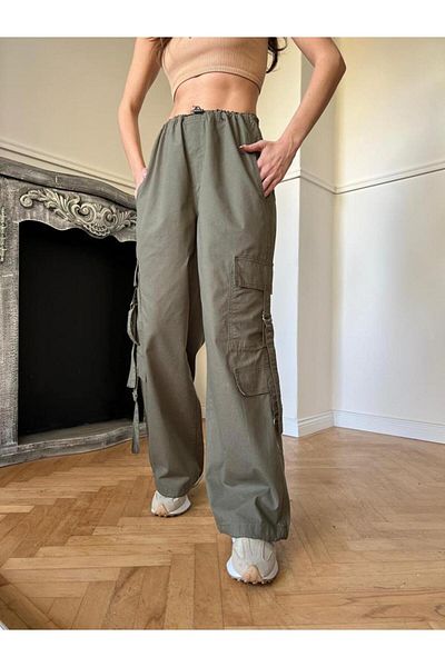 Gofeel Τζιν Χακί Baggy Cargo Washed