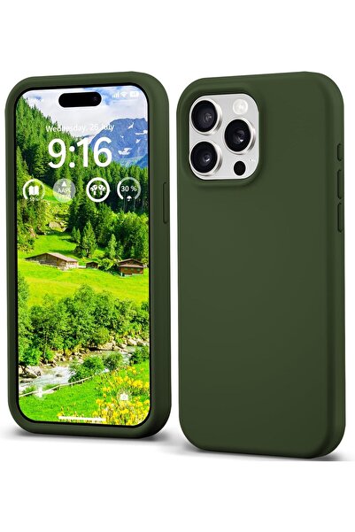 Merwish Apple Iphone 15 Promax Uyumlu Logolu Içi Kadife Lansman Silikon Kılıf...