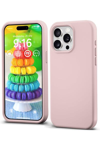 Merwish Apple Iphone 15 Promax Uyumlu Logolu Içi Kadife Lansman Silikon Kılıf...