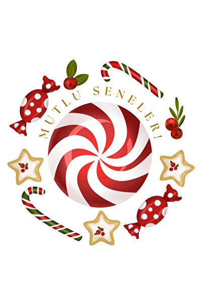 Pera Set de autocolante cu tema La mulți ani de Anul Nou - 72 bucăți 4 cm