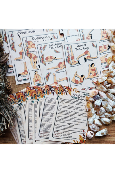 Yoga Hareketleri 50 Bedensel Ve Zihinsel Değişimi Akış Kartları Diş Doğal Taş...