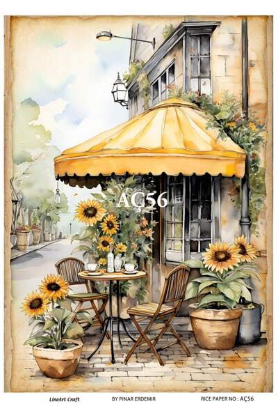 LİNEART ورق ديكوباج نحاسي رقم: AÇ56 - 29X42 سم