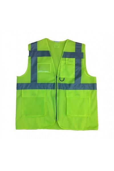monero KURYE VEST PHOSPHORIZED NEON YELLOW [X LARGE] 3 POCKET ZIPPERED