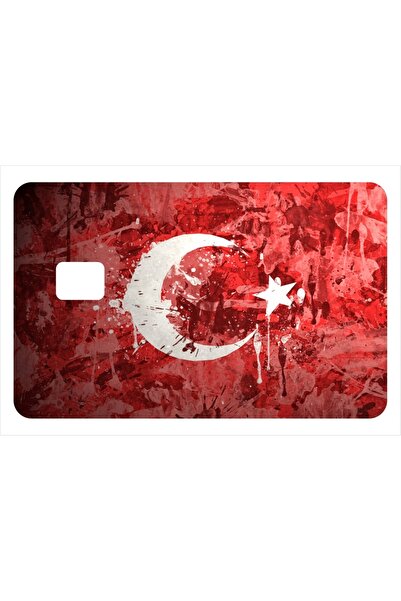 Genel Markalar Türk Bayrağı Tasarımlı Kredi Kartı Kaplama Stickeri Papara, To...