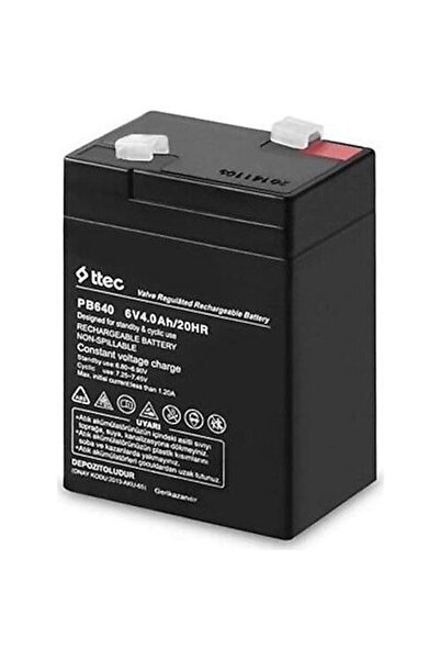 Ttec HAUE_6V4Ah/20HR TTEC VALVE REGULATED RECHARGEABLE BATTARY - 6 VOLT 4 AMPER AKÜ ŞARJ EDİLEBİLİR.