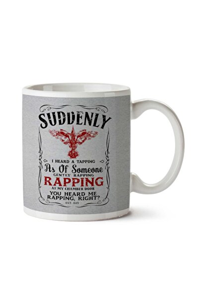 ART HEDİYE كوب Dravens Raven ذو نص أسود مطبوع على الجانبين