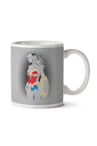 ART HEDİYE Wonder Woman Outline Two Sided Printed Mug