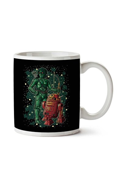 ART HEDİYE Star Wars Flash R2D2 And Green Arrow C3PO Two Sided Printed Mug