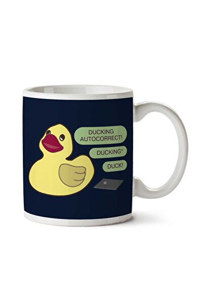 ART HEDİYE كوب مطبوع على الجانبين من Ducking Autocorrect