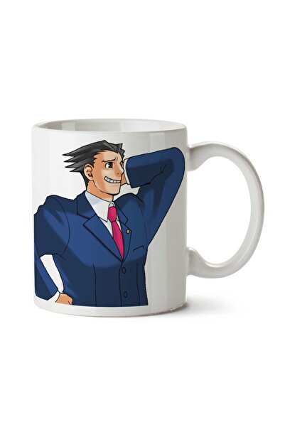 ART HEDİYE كوب مطبوع على الجانبين لألعاب الفيديو Ace Attorney