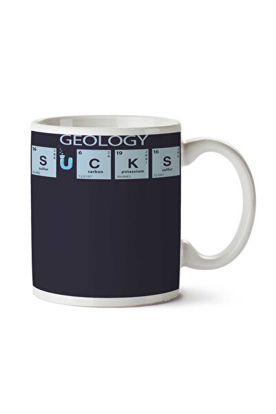 ART HEDİYE Geology Sucks Periodic Ruler Two Sided Printed Mug