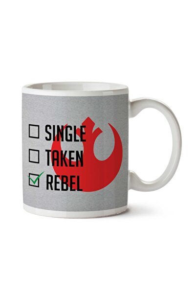 ART HEDİYE كوب أبيض مطبوع على الجانبين من Single Taken Rebel Alliance