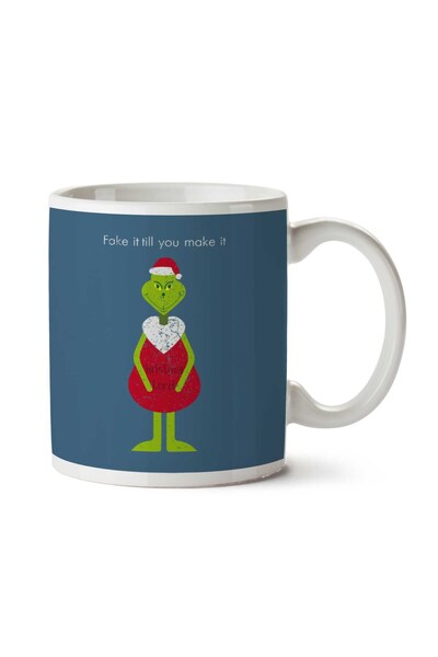 ART HEDİYE كوب مطبوع عليه وجهين من Fake It Till You Make It Grinch Christmas ...