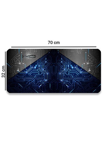 SonicTouch لوحة ماوس ألعاب غير قابلة للانزلاق بنمط الدائرة الزرقاء، مقاس 32 × 70 سم