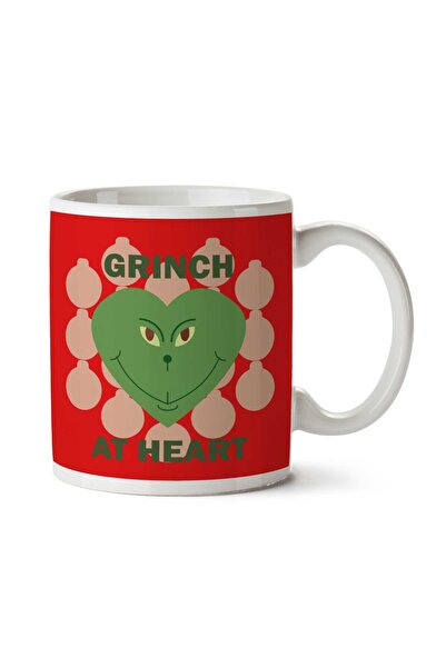 ART HEDİYE كوب مطبوع على الجانبين من Grinch At Heart Christmas