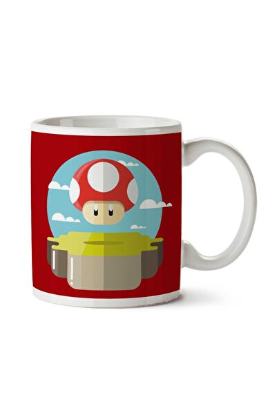 ART HEDİYE كوب سوبر ماريو براذرز باور أب فطر مطبوع على الجانبين