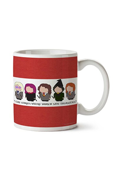 ART HEDİYE I Like Stories Where Women Save ThemTwo Sided Printed Mug