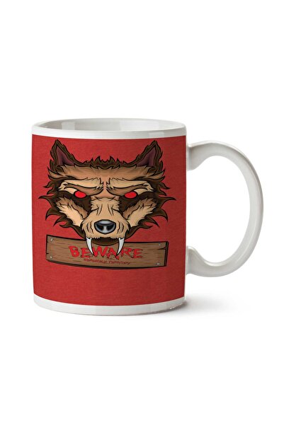 ART HEDİYE كوب Werewolf BEWARE مطبوع على الجانبين