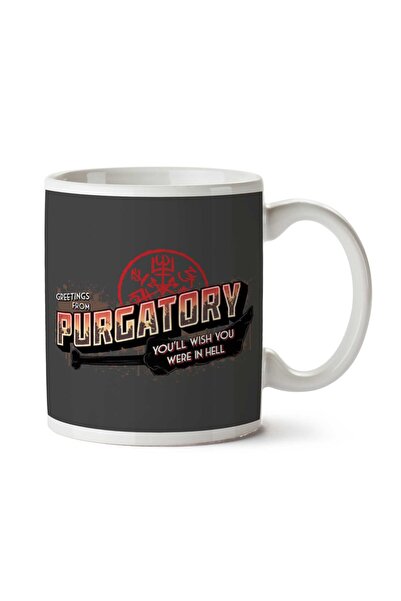 ART HEDİYE كوب مطبوع عليه وجهين من Supernatural Greetings From Purgatory